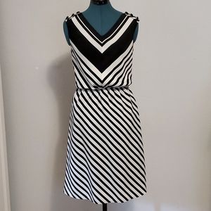 Black and white chevron dress